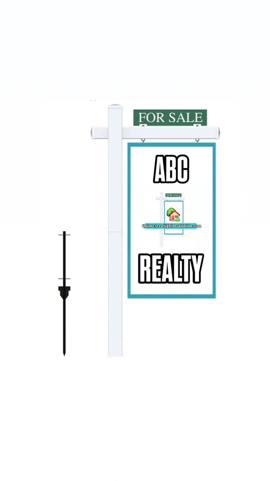 White Real Estate Sign Post Rental 